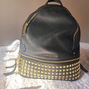 MK Backpack Black with Gold studs